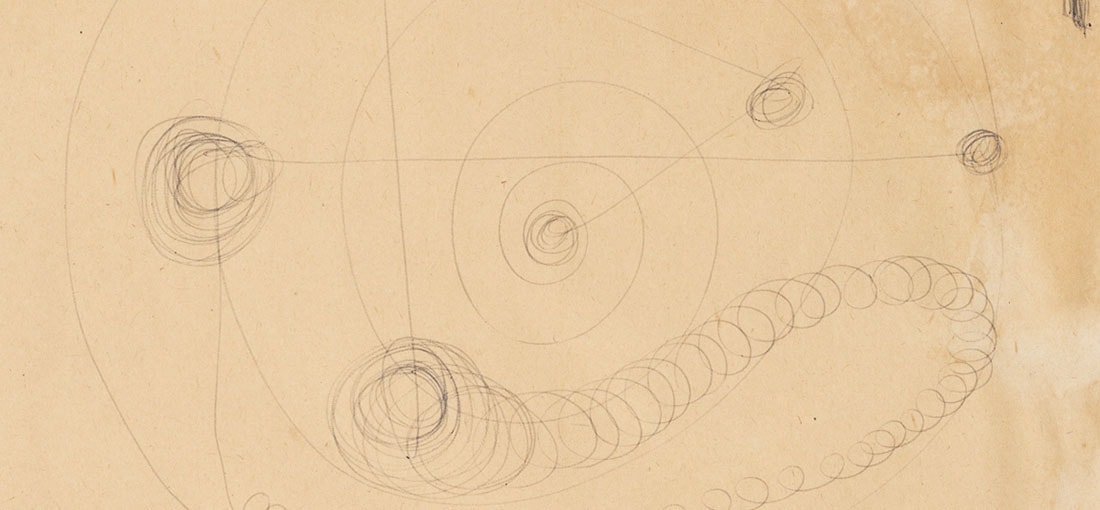 Disegno a biro su carta - Concetto spaziale di Lucio Fontana